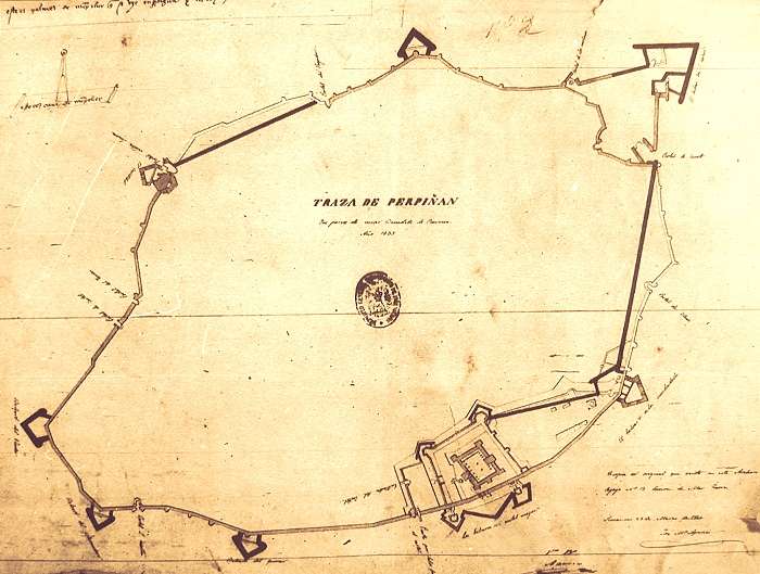 plan des fortifications de Perpignan